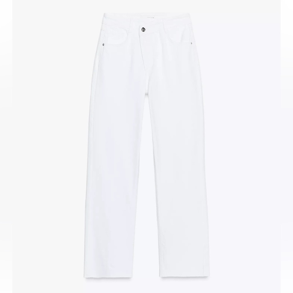 Zara Crisp White Denim Pants
